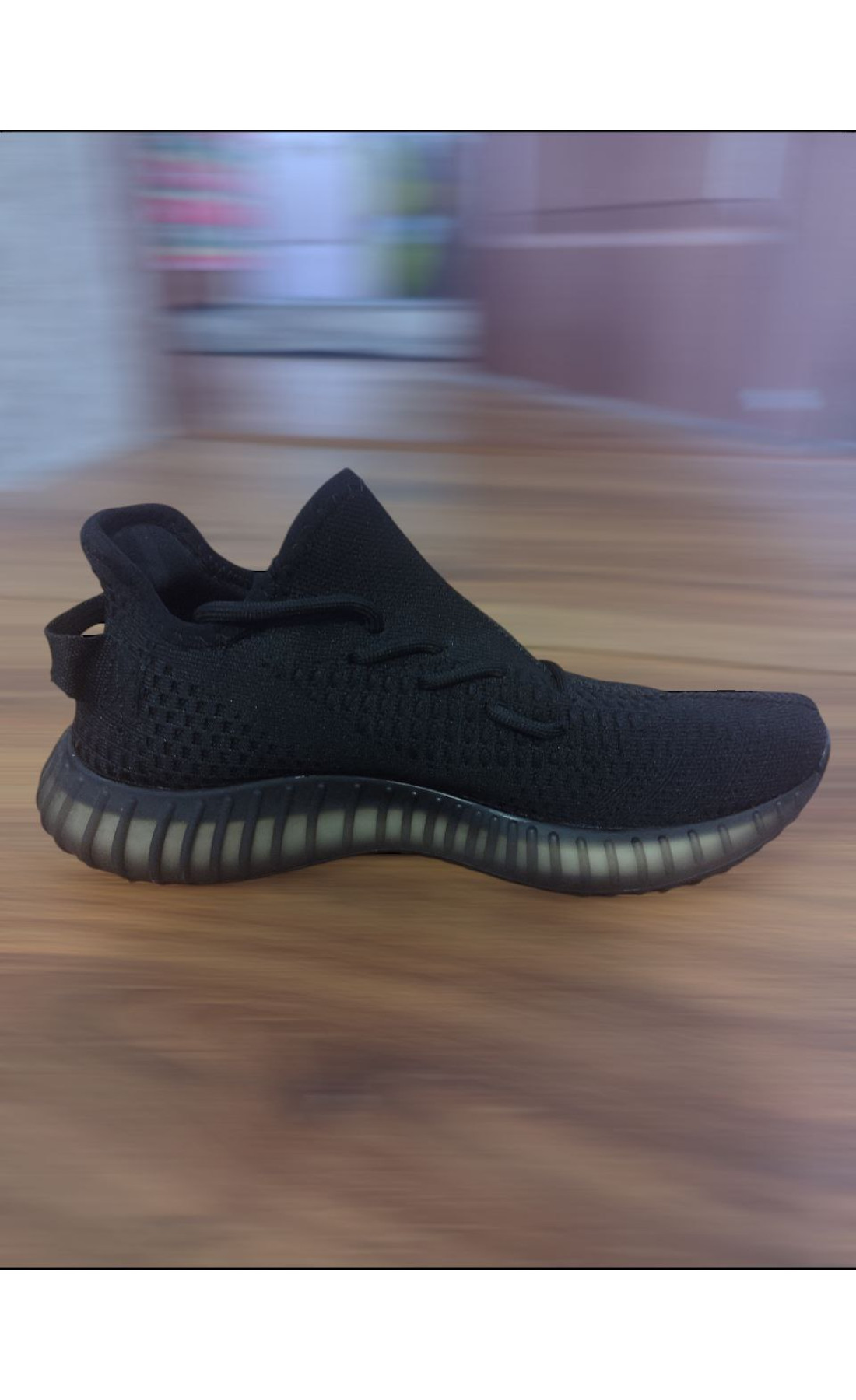 Кросівки текстиль Yeezy чорного кольору