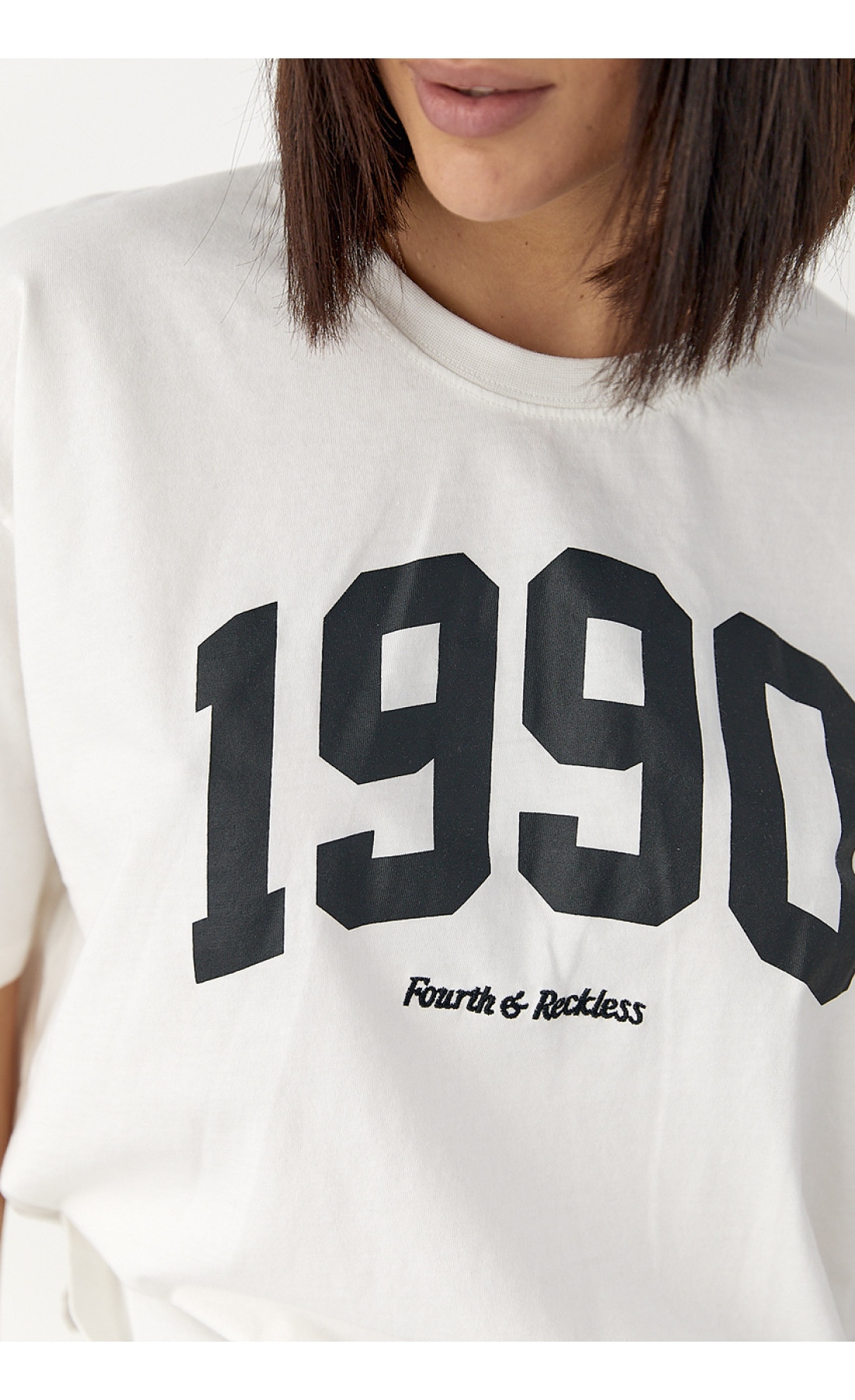 Футболка oversize з принтом   молочний колір