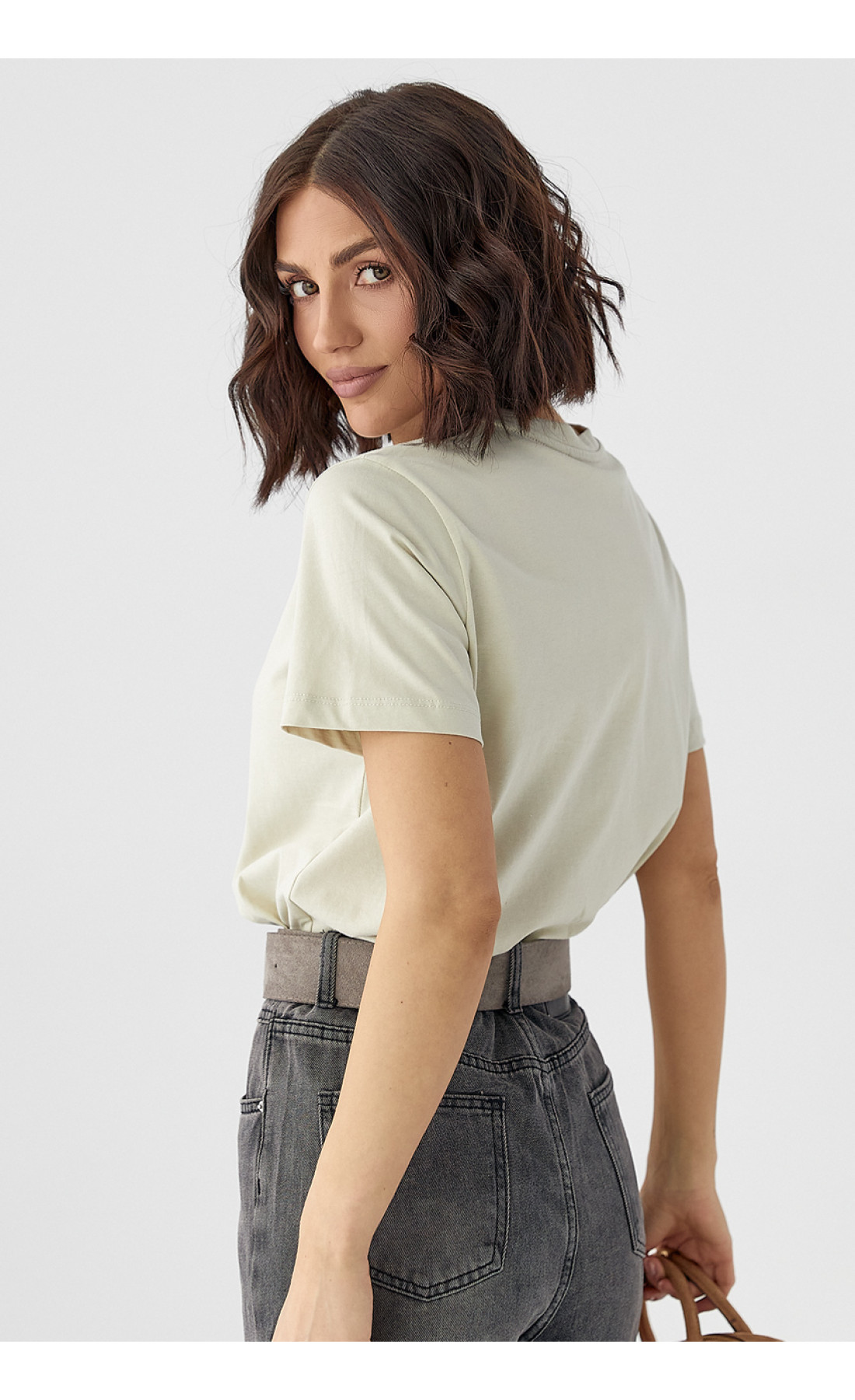 Жіноча футболка з принтом ведмедика  меланж колір