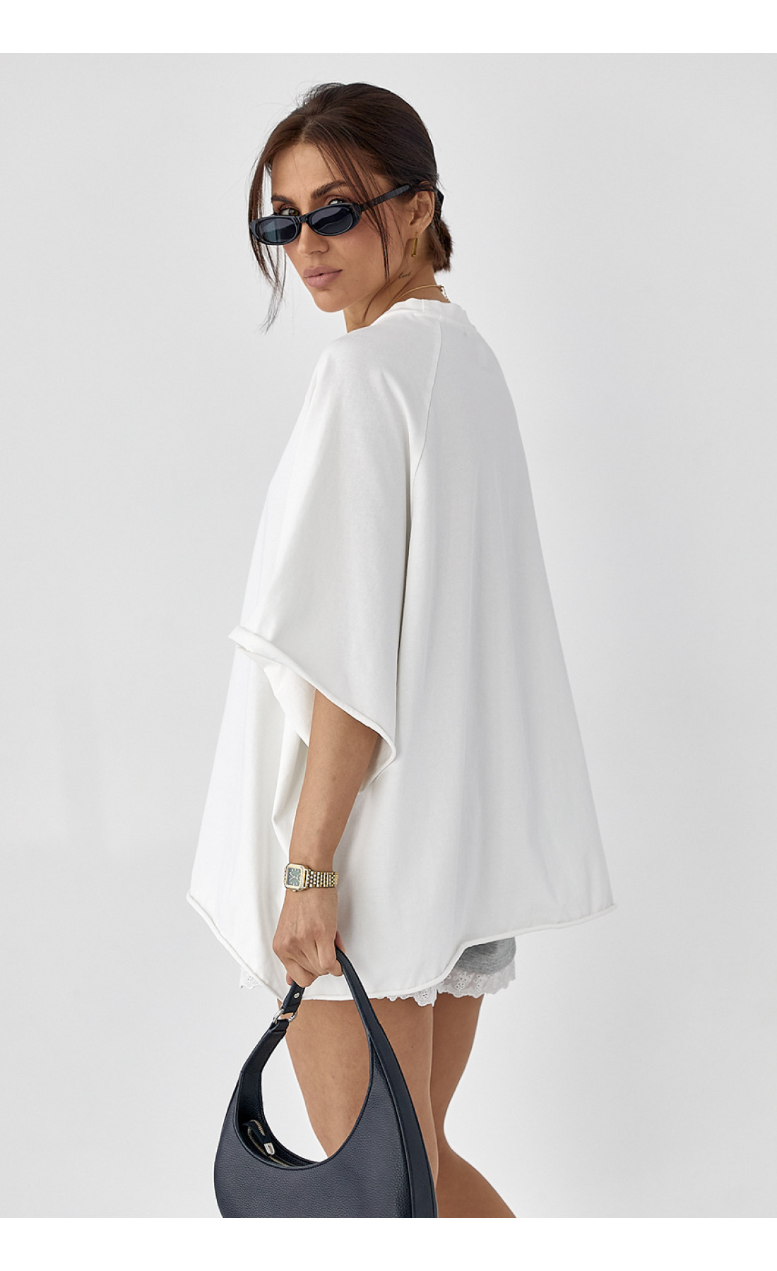 Футболка оверсайз із рукавамиреглан  молочний колір