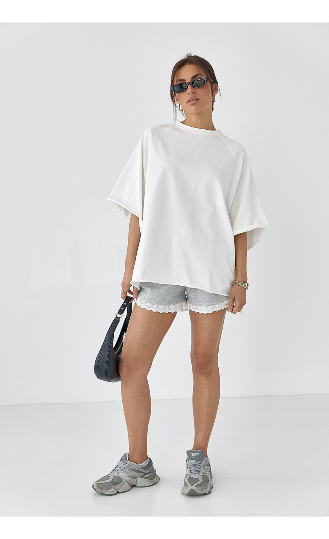 Футболка оверсайз із рукавамиреглан  молочний колір