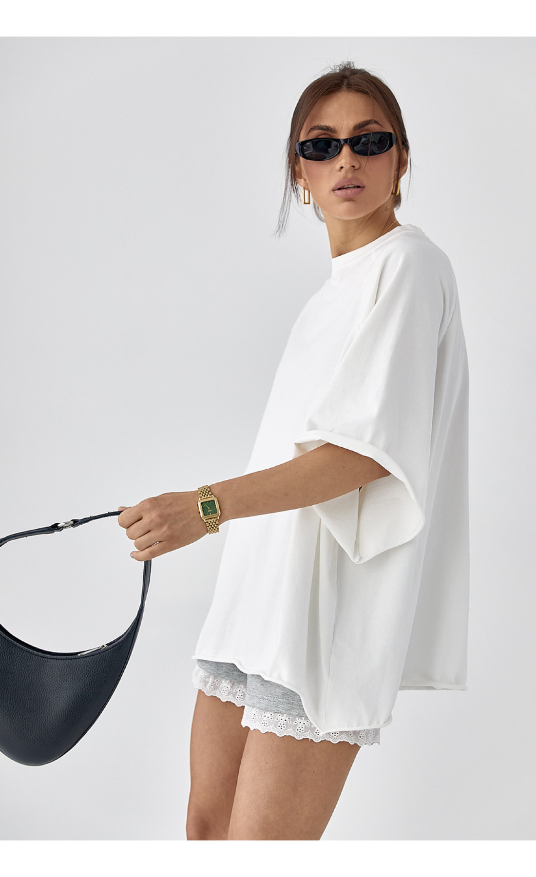 Футболка оверсайз із рукавамиреглан  молочний колір