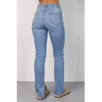 Жіночі жіночі джинси skinny з розрізами  блакитний колір