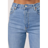 Жіночі жіночі джинси skinny з розрізами  блакитний колір