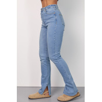 Жіночі жіночі джинси skinny з розрізами  блакитний колір