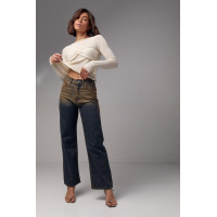 Жіночі жіночі джинси з ефектом twotone coloring  темносиній колір