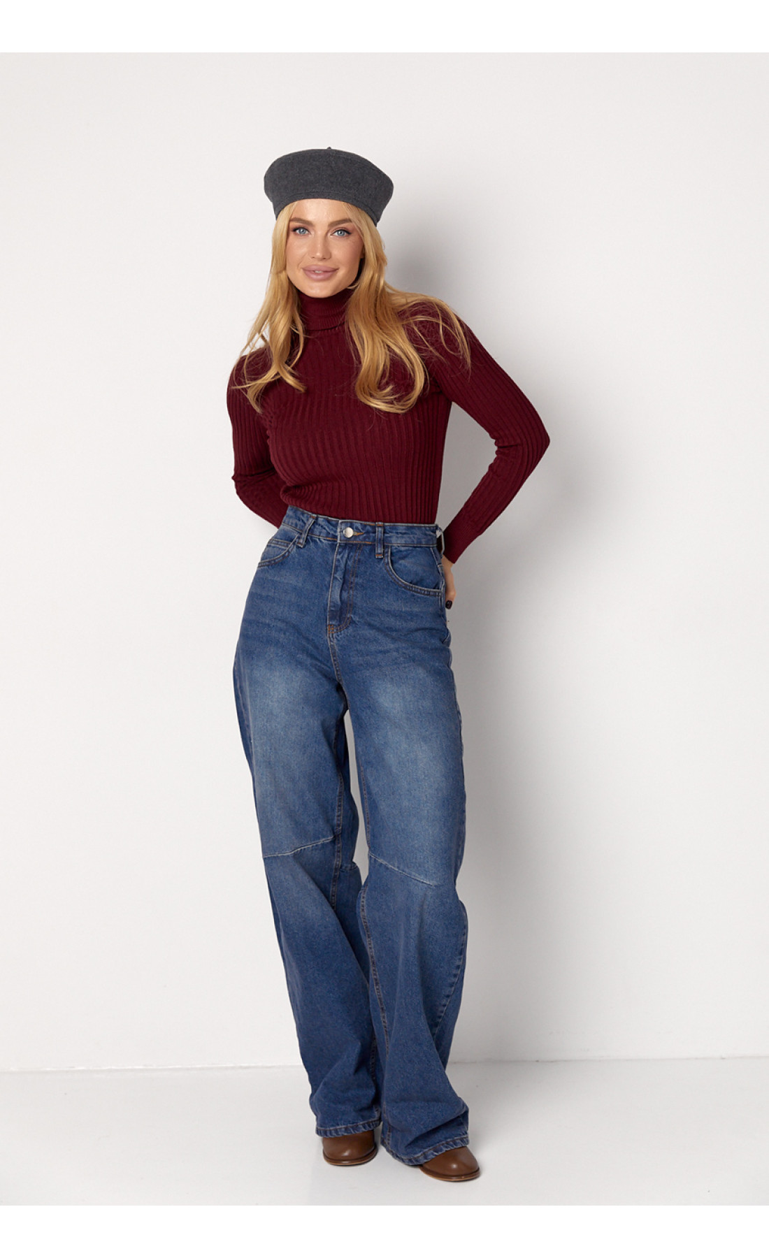 Жіночі жіночі джинси Skater з високою посадкою  синій колір