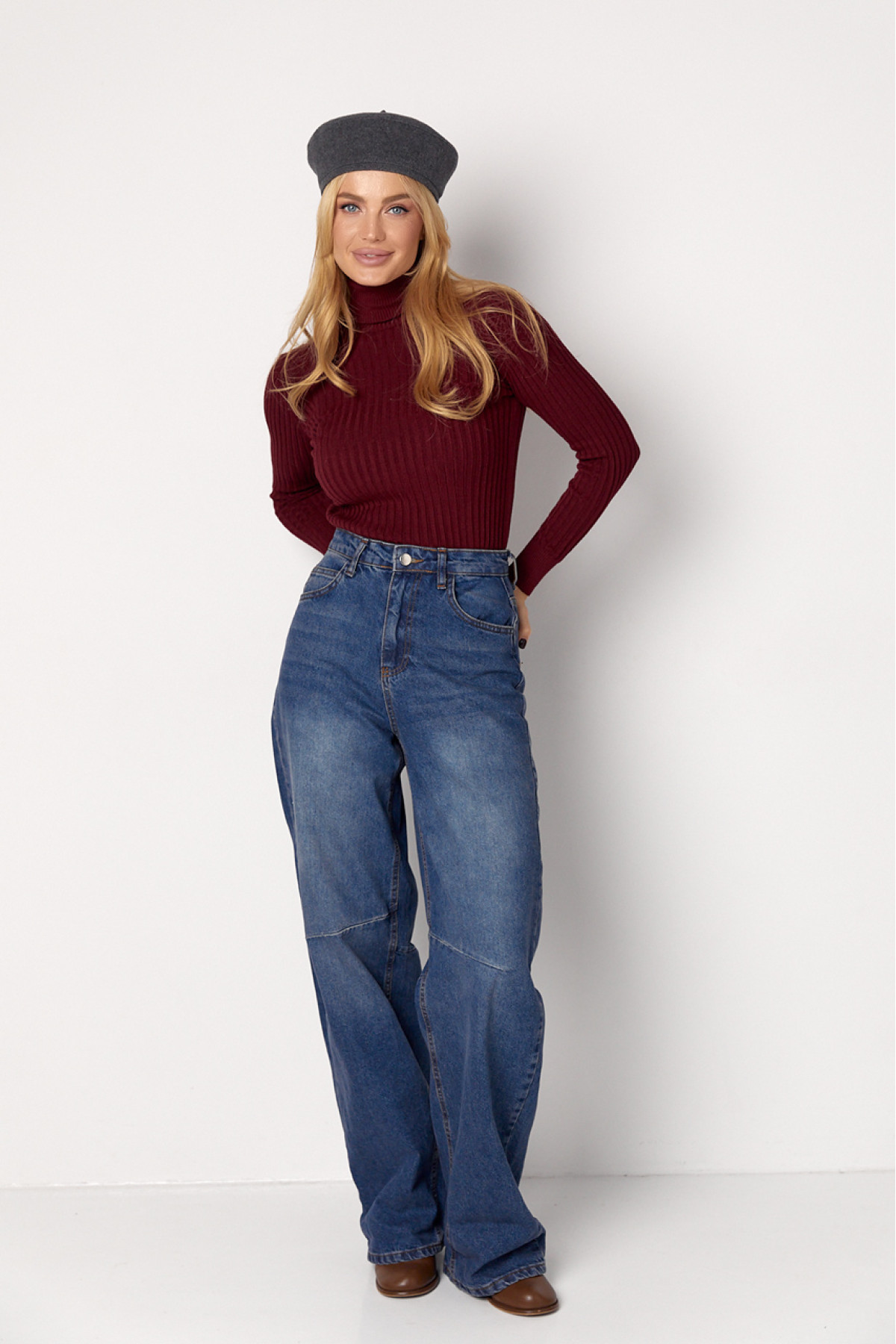 Жіночі жіночі джинси Skater з високою посадкою  синій колір