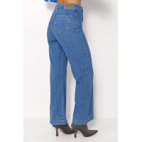 Жіночі жіночі джинси з ґудзиками спереду  синій колір