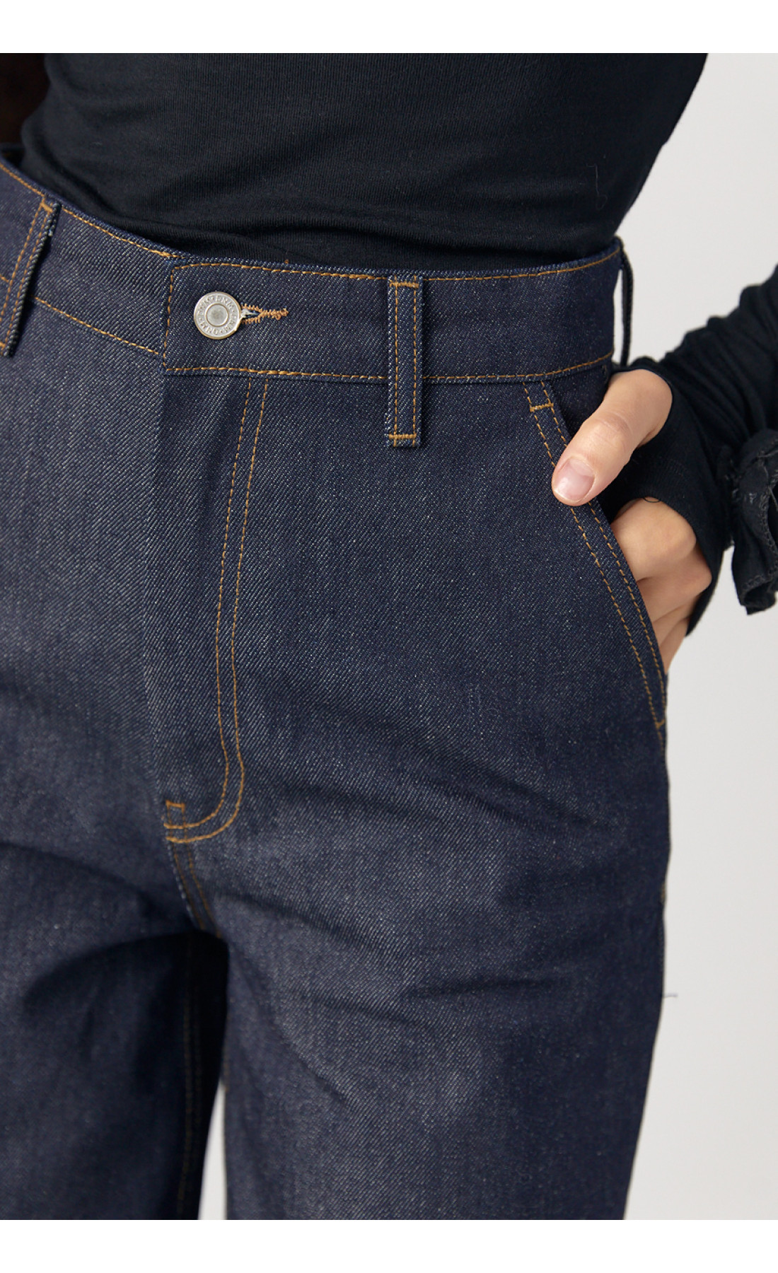 Жіночі широкі жіночі джинси прямого крою  темносиній колір