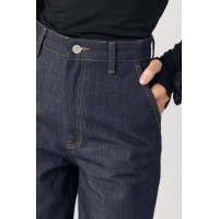 Жіночі широкі жіночі джинси прямого крою  темносиній колір