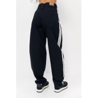 Жіночі жіночі джинси Baggy з лампасами  чорний колір