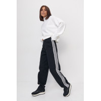 Жіночі жіночі джинси Baggy з лампасами  чорний колір