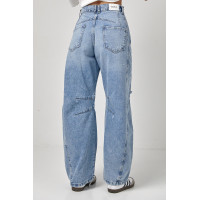 Джинси жіночі  Вaggy з рваним ефектом  джинс колір