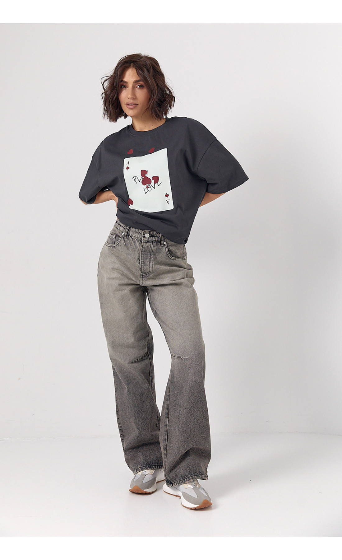 Жіночі широкі прямі жіночі джинси Skater  чорний колір