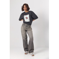 Жіночі широкі прямі жіночі джинси Skater  чорний колір