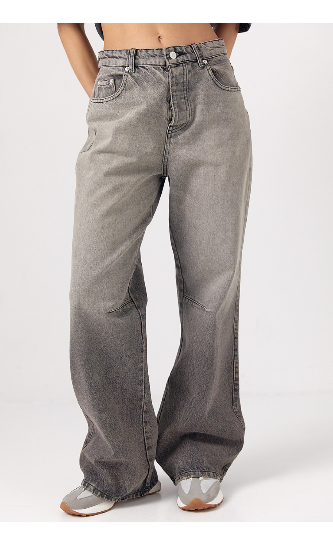 Жіночі широкі прямі жіночі джинси Skater  чорний колір