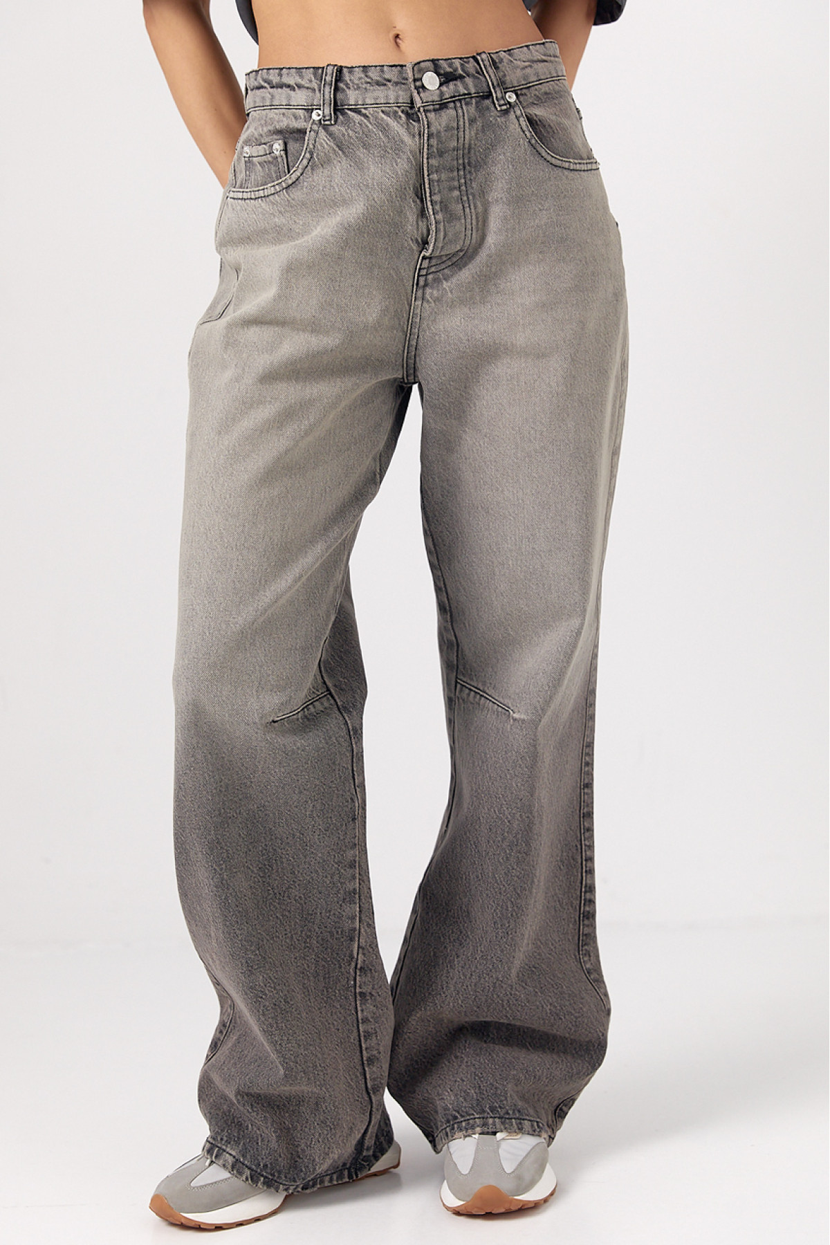 Жіночі широкі прямі жіночі джинси Skater  чорний колір