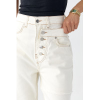 Джинси Wide Leg із акцентними швами  молочний колір