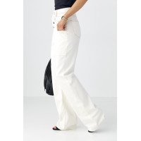 Джинси Wide Leg із акцентними швами  молочний колір