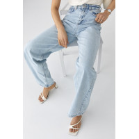 Прямі широкі жіночі жіночі джинси  блакитний колір