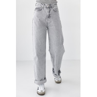 Жіночі жіночі джинси Palazzo з високою посадкою  сірий колір