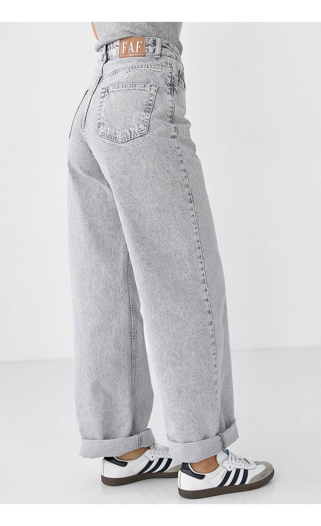 Жіночі жіночі джинси Palazzo з високою посадкою  сірий колір