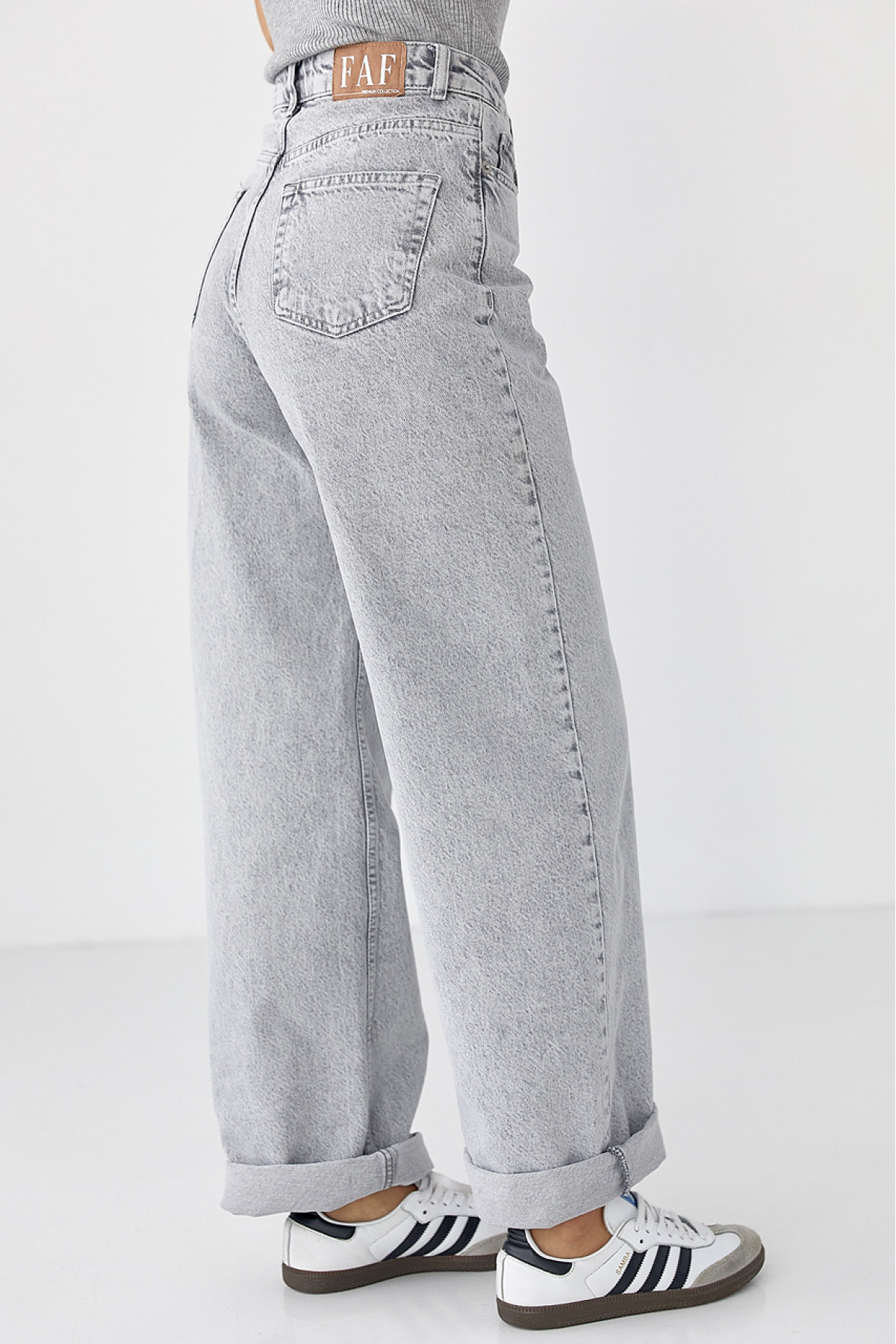 Жіночі жіночі джинси Palazzo з високою посадкою  сірий колір