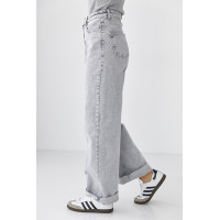 Жіночі жіночі джинси Palazzo з високою посадкою  сірий колір
