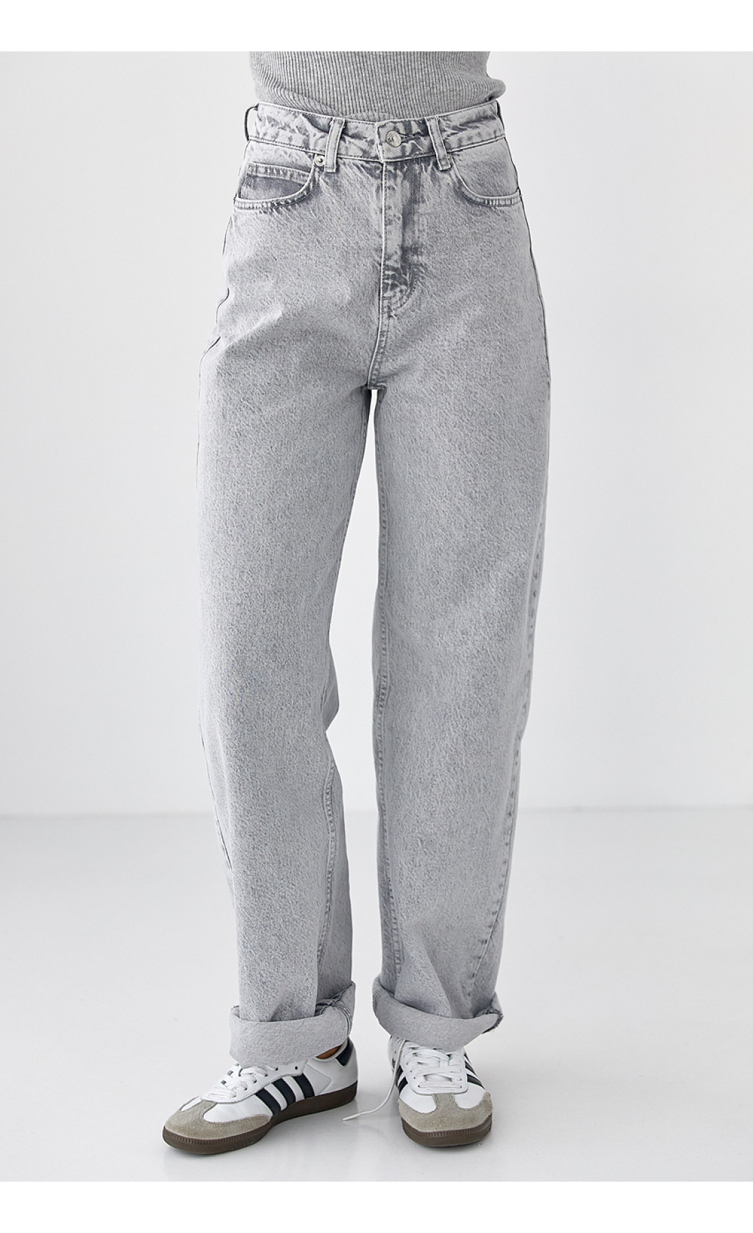 Жіночі жіночі джинси Palazzo з високою посадкою  сірий колір