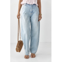 Однотонні жіночі джинси Baggy  блакитний колір