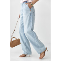 Однотонні жіночі джинси Baggy  блакитний колір