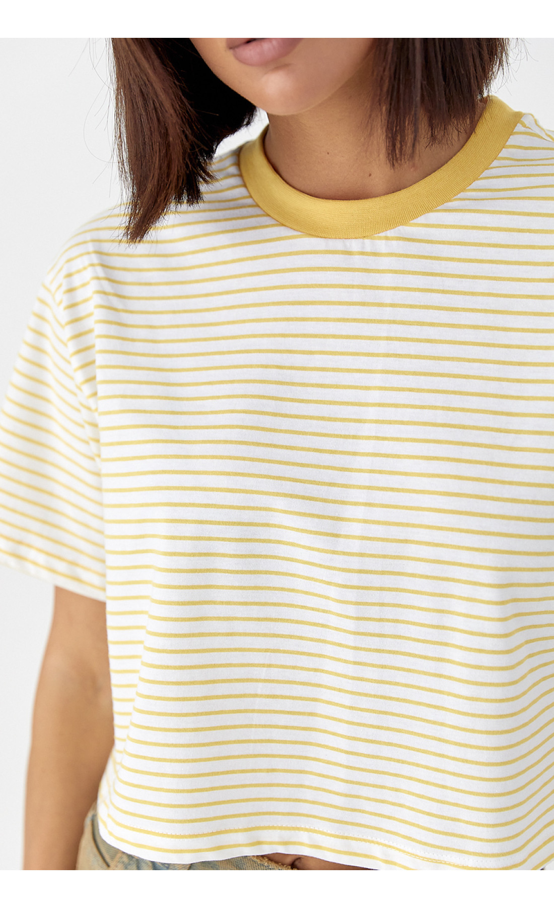 Футболка у смужку вільного крою  жовтий колір