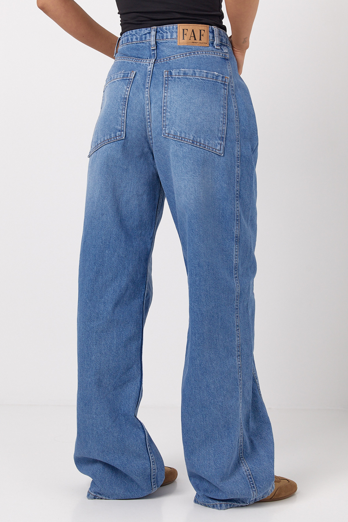 Широкі жіночі жіночі джинси Baggy  синій колір