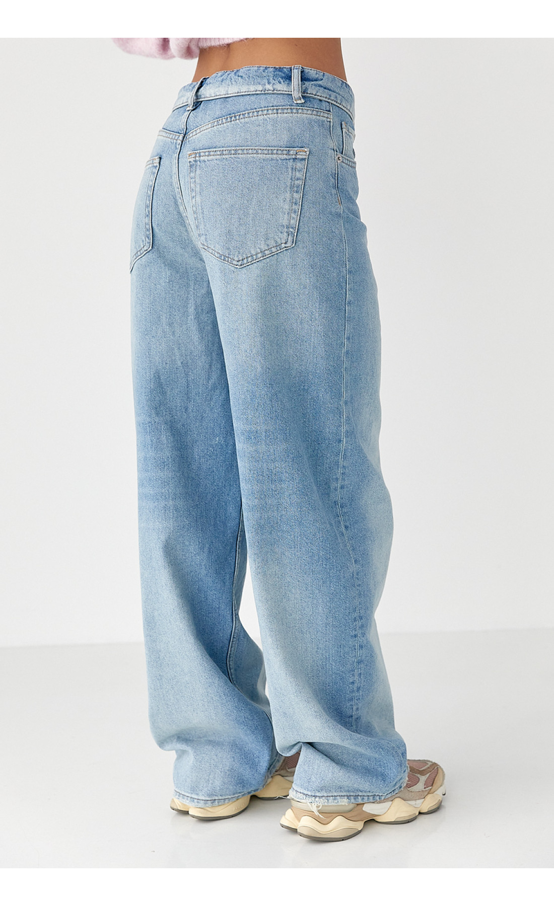 Джинси Baggy з підгорнутим поясом  джинс колір