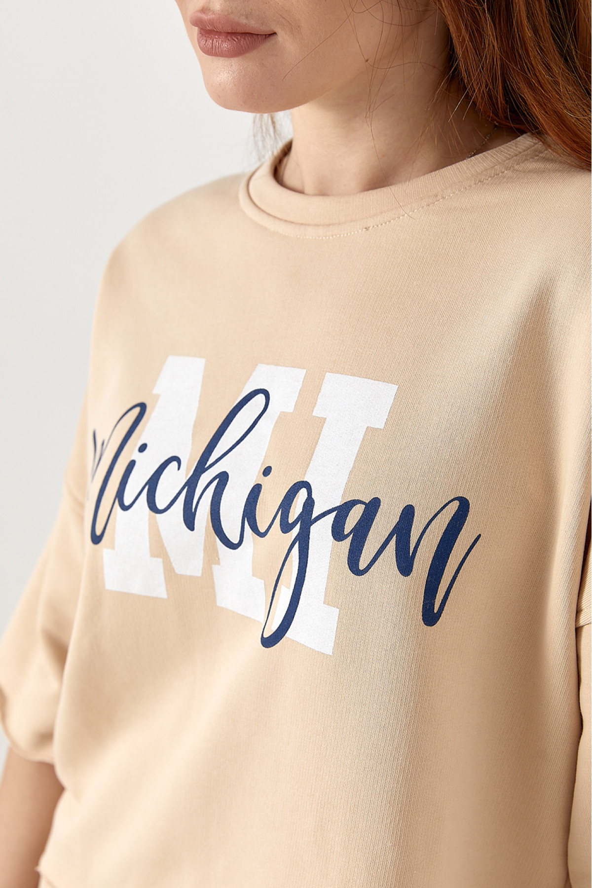 Спортивний костюм з принтом ichigan  кремовий колір