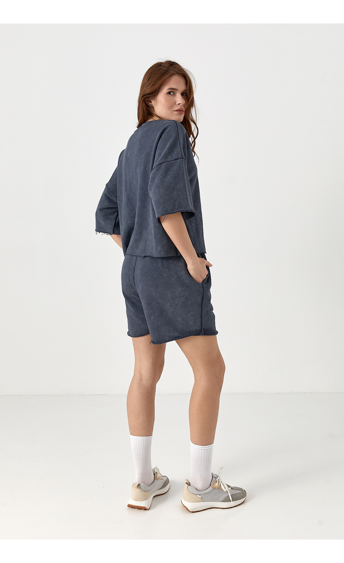 Спортивний костюм Miu Miu із шортами  темносірий колір