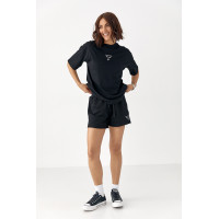 Літній спортивний костюм із шортами  чорний колір