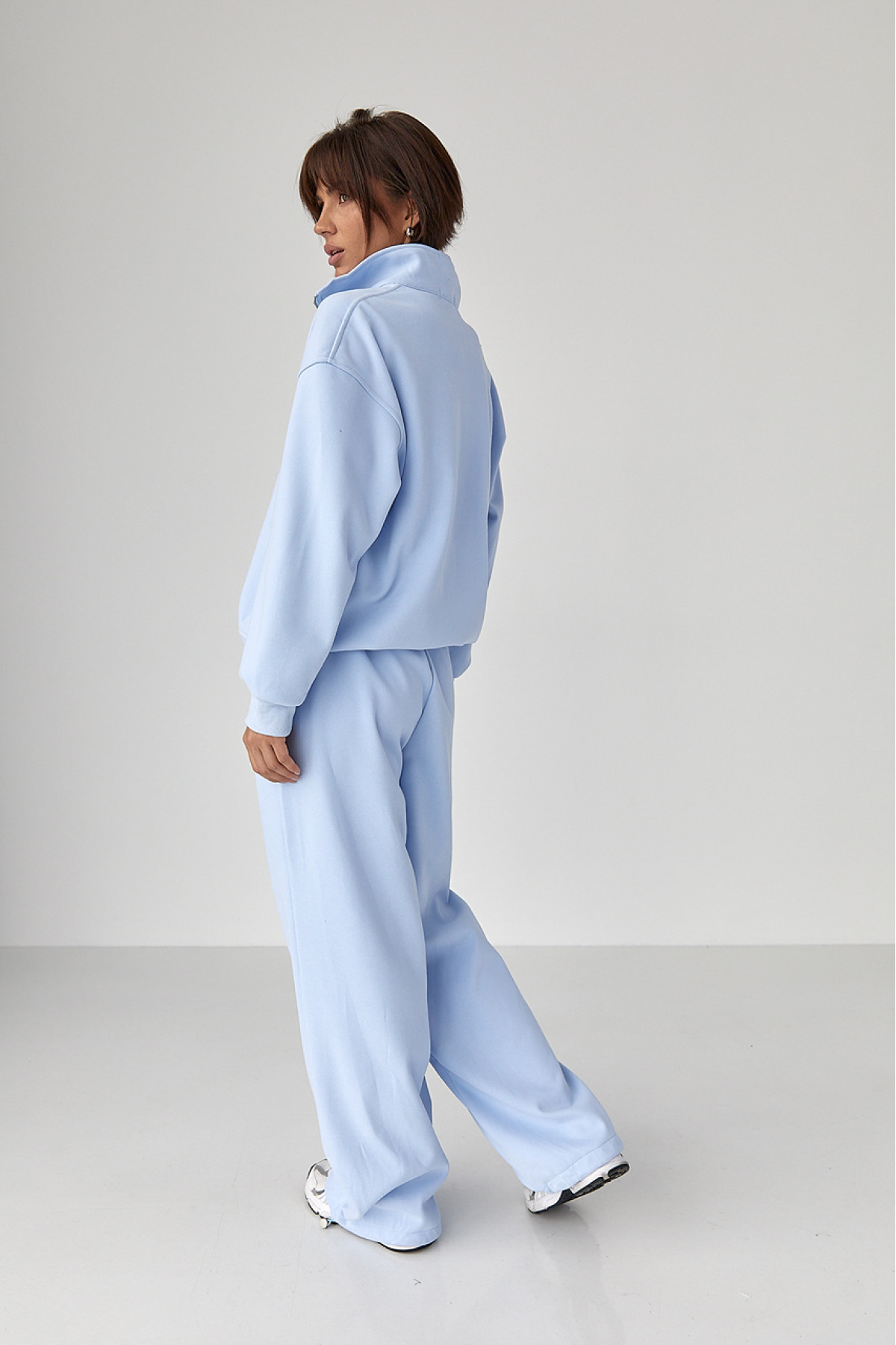 Теплий спортивний костюм з написами  блакитний колір