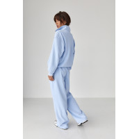 Теплий спортивний костюм з написами  блакитний колір