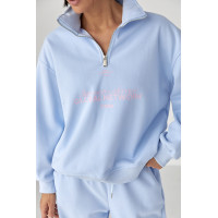 Теплий спортивний костюм з написами  блакитний колір