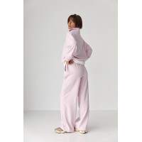 Теплий спортивний костюм з написами  пудра колір