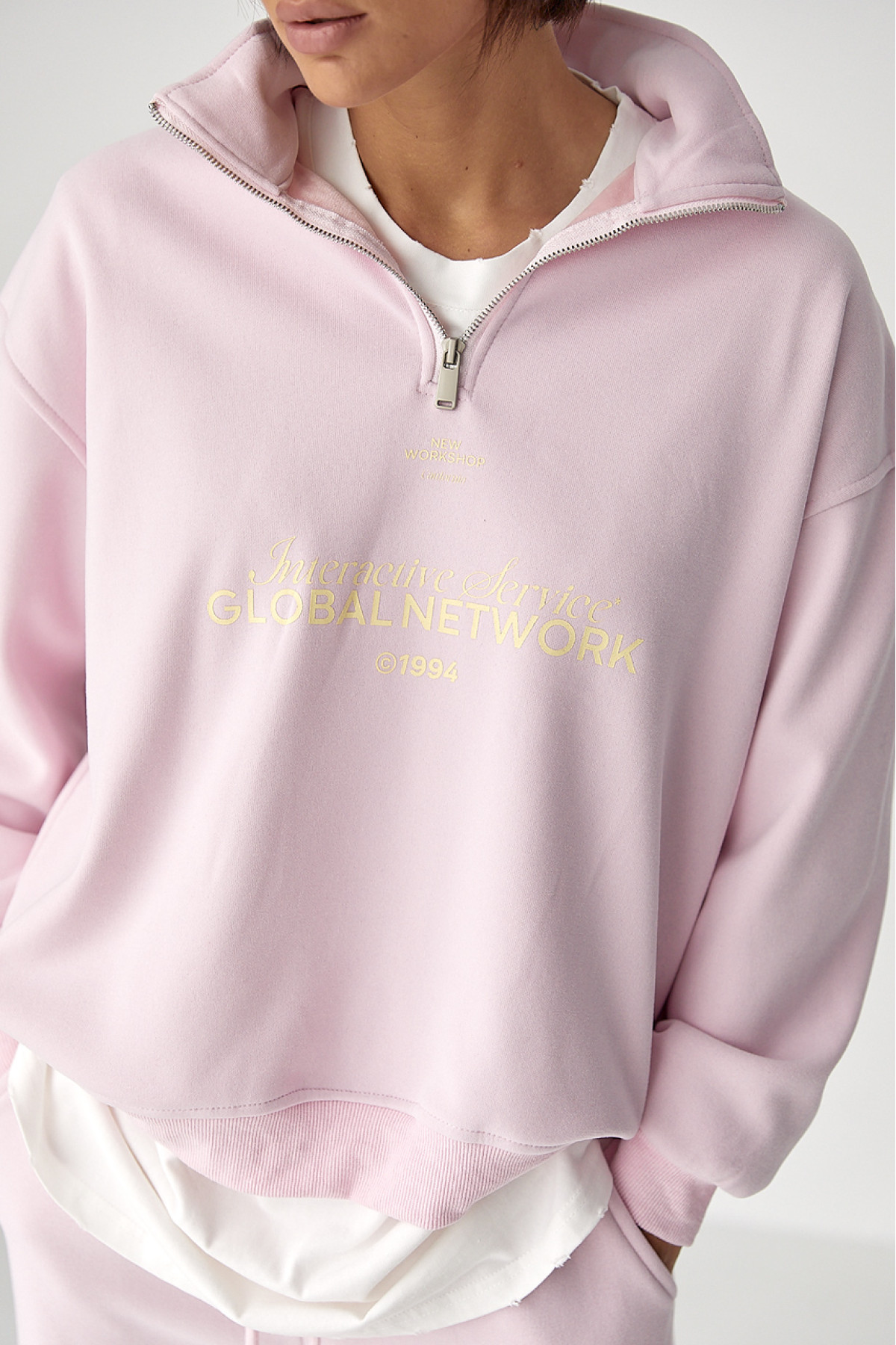 Теплий спортивний костюм з написами  пудра колір