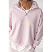 Теплий спортивний костюм з написами  пудра колір