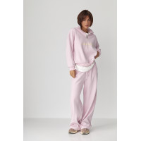 Теплий спортивний костюм з написами  пудра колір