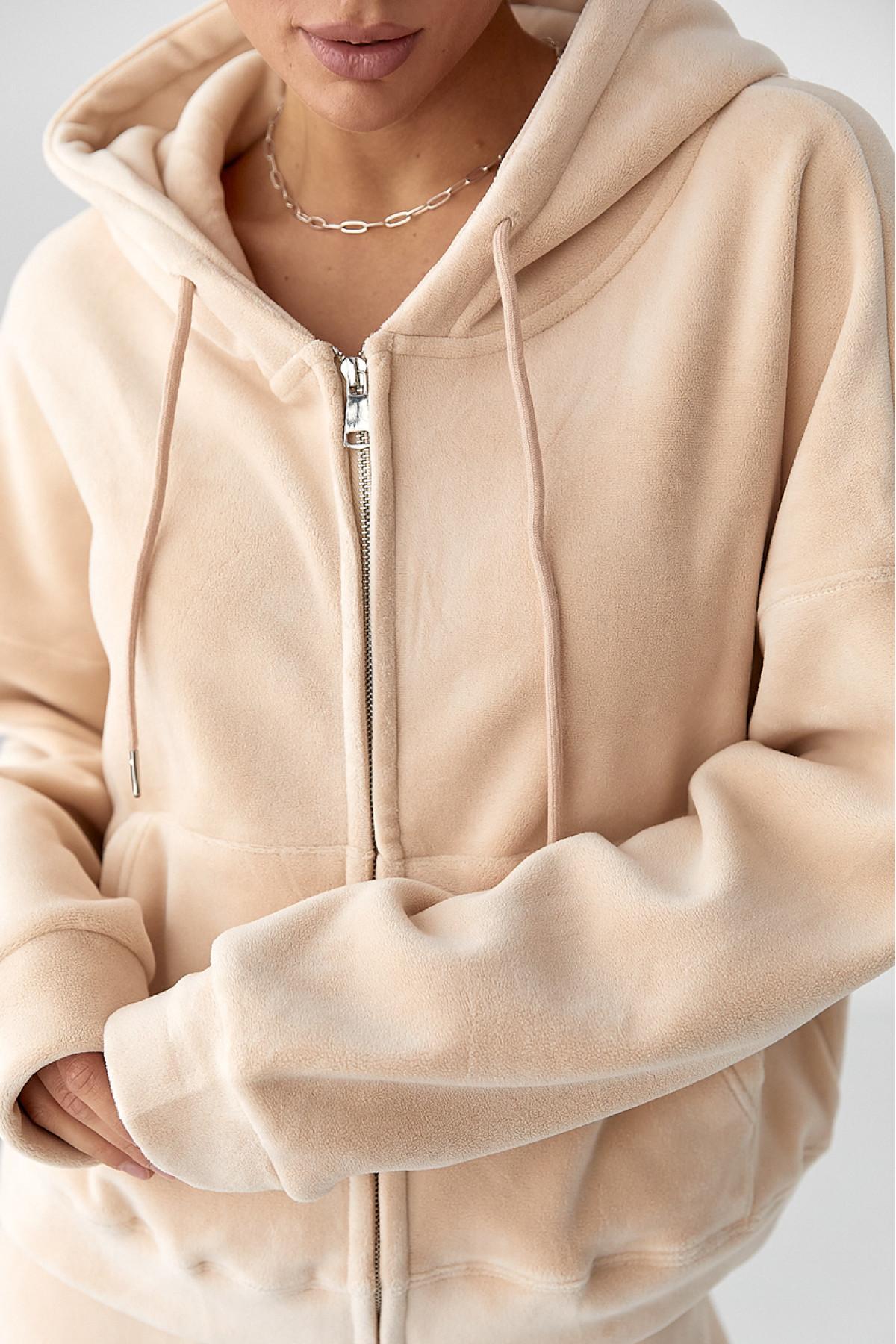 Спортивний костюм з двостороннього флісу  бежевий колір