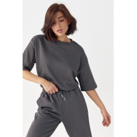 Однотонна базова футболка  сірий колір