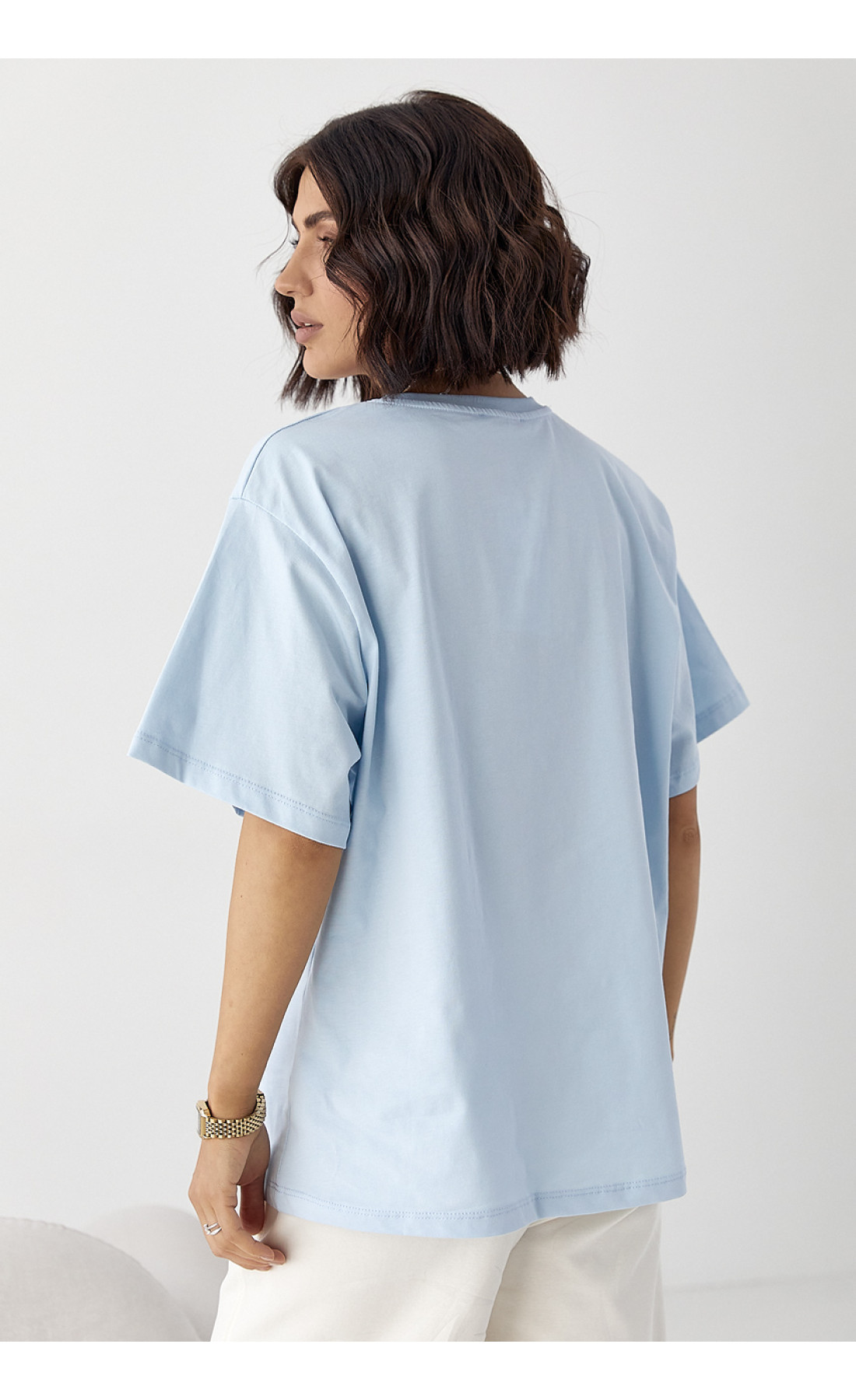 Бавовняна футболка з ведмедиком  блакитний колір