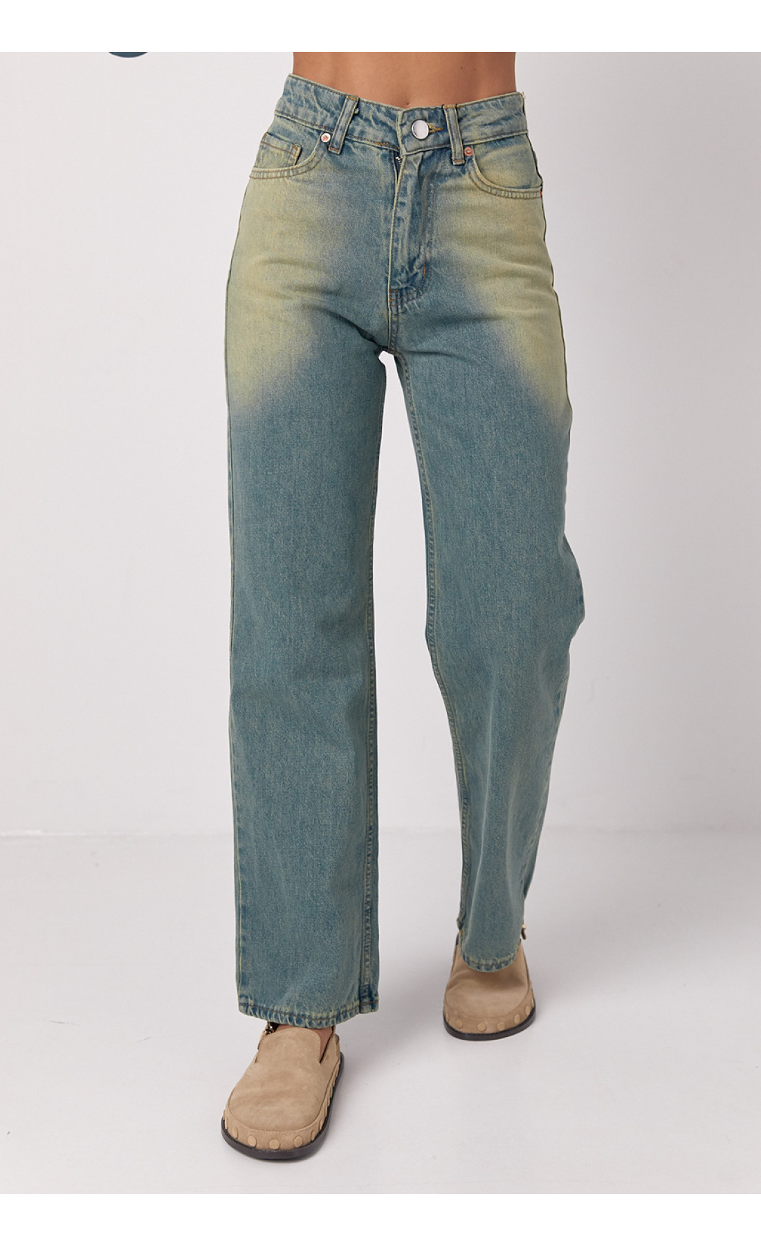 Джинси жіночі з ефектом twotone coloring  синій колір