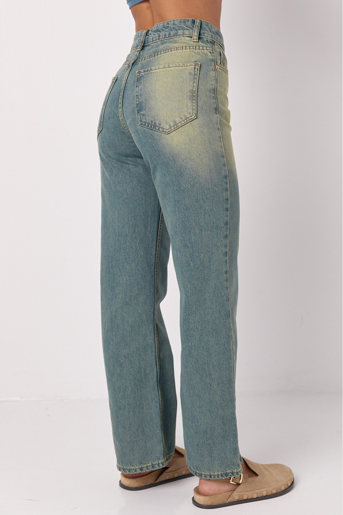 Джинси жіночі з ефектом twotone coloring  синій колір